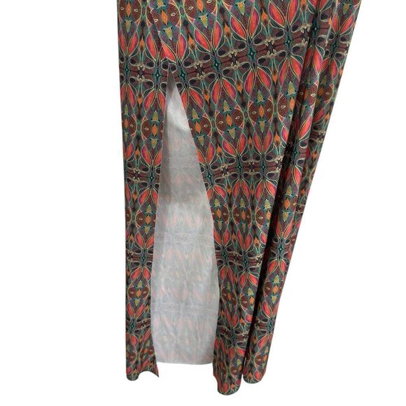 Onzie Hot Yoga Orange Multi Pura Vida Side Split Hem Flowy Pant - Picture 3 of 9